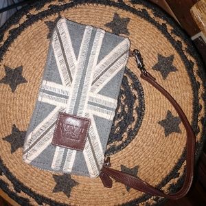 Bella Denim Union Jack Wristlet Wallet